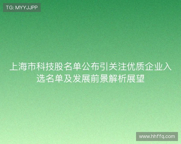 上海市科技股名单公布引关注优质企业入选名单及发展前景解析展望